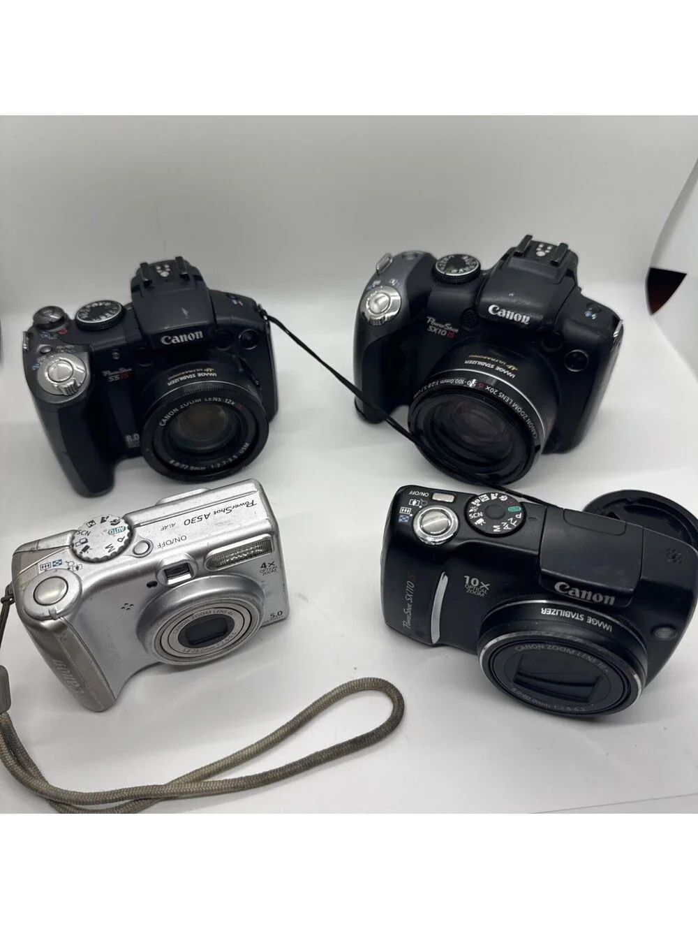 Lot Of 4 Canon Powershot Compact Digital Cameras For Parts O Repair Cameras Lot